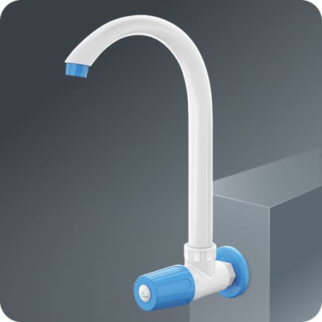 Sink Cock (Long Spout) With Flange