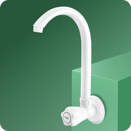 Sink Cock (Long Spout) With Flange