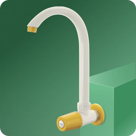 Sink Cock (Long Spout) With Flange