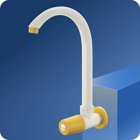 Sink Cock (Long Spout) With Flange